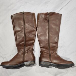 Brown Leather Knee-High Boots